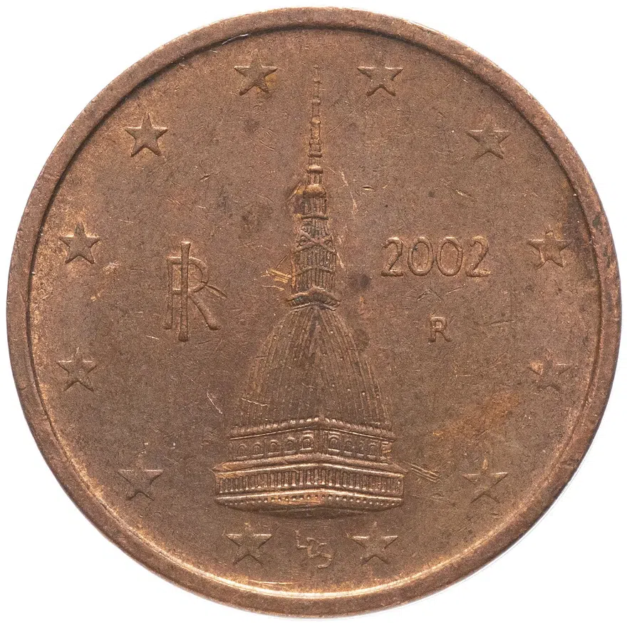 Италия 2 цента (cent) 2002-2019
