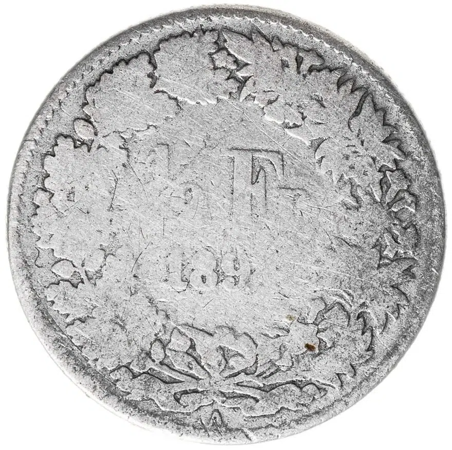 Швейцария 1/2 франка (franc) 1894, реверс