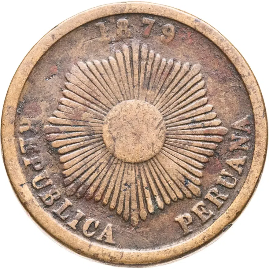 Перу 2 сентаво (centavos) 1879, реверс