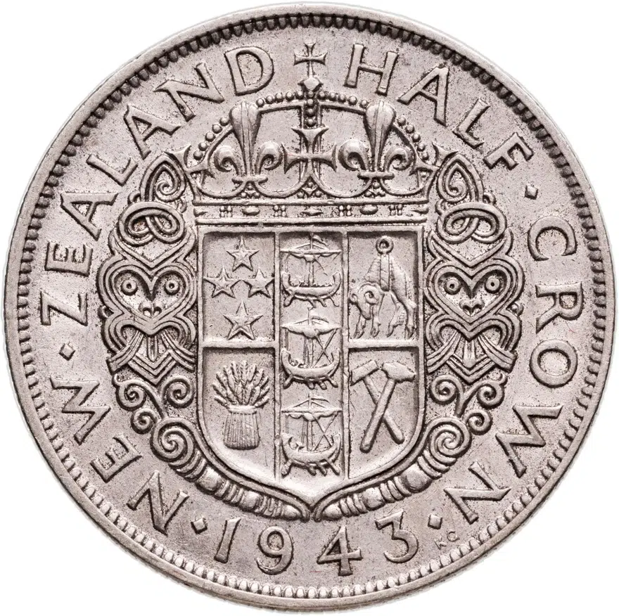 Новая Зеландия 1/2 кроны (crown) 1943