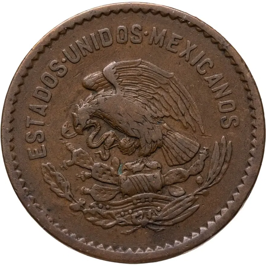 Мексика 5 сентаво (centavos) 1944, реверс