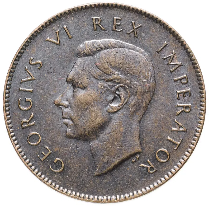 ЮАР 1/4 пенни (penny) 1942, реверс