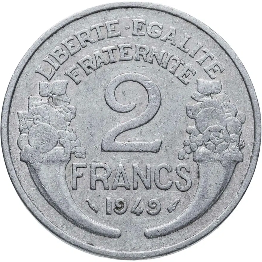 Франция 2 франка (francs) 1949   Без отметки монетного двора, аверс