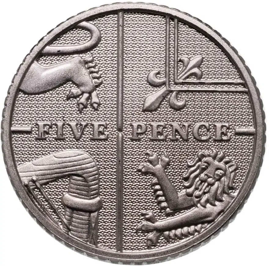 Великобритания 5 пенсов (penсе) 2013, аверс