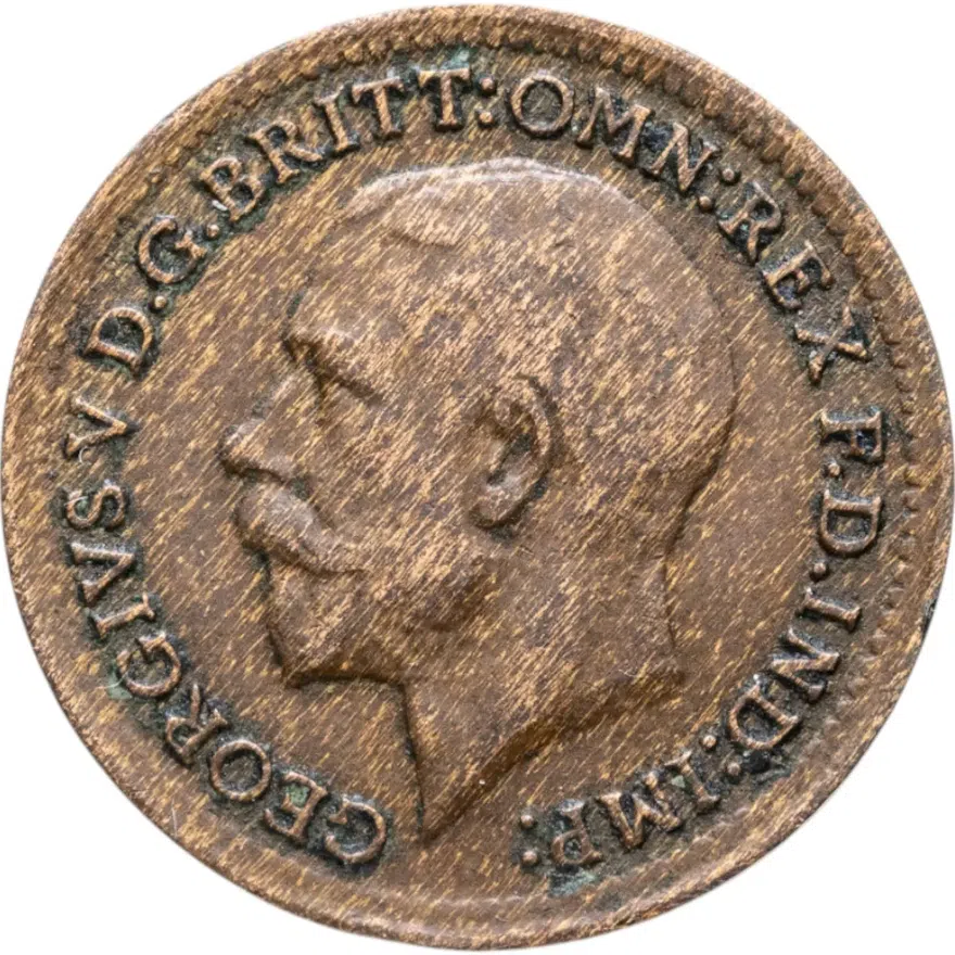 Великобритания 1/3 фартинга (farthing) 1913, аверс