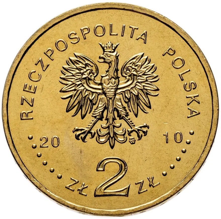 Польша 2 злотых (zlote) 2010  Польская сборная на XXI зимних Олимпийских играх в Ванкувере, реверс