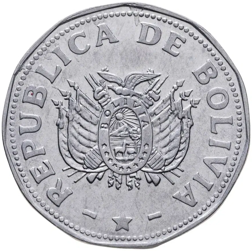 Боливия 2 боливиано (bolivianos) 1991, реверс