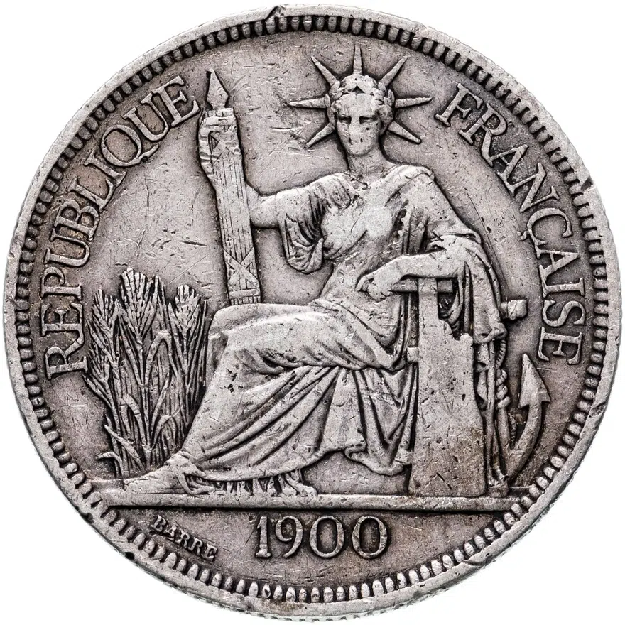 Французский Индокитай 1 пиастр (piastre) 1900