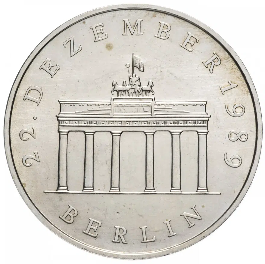 Германия 20 mark (марок) 1990 "Открытие Бранденбургских ворот ГДР", реверс