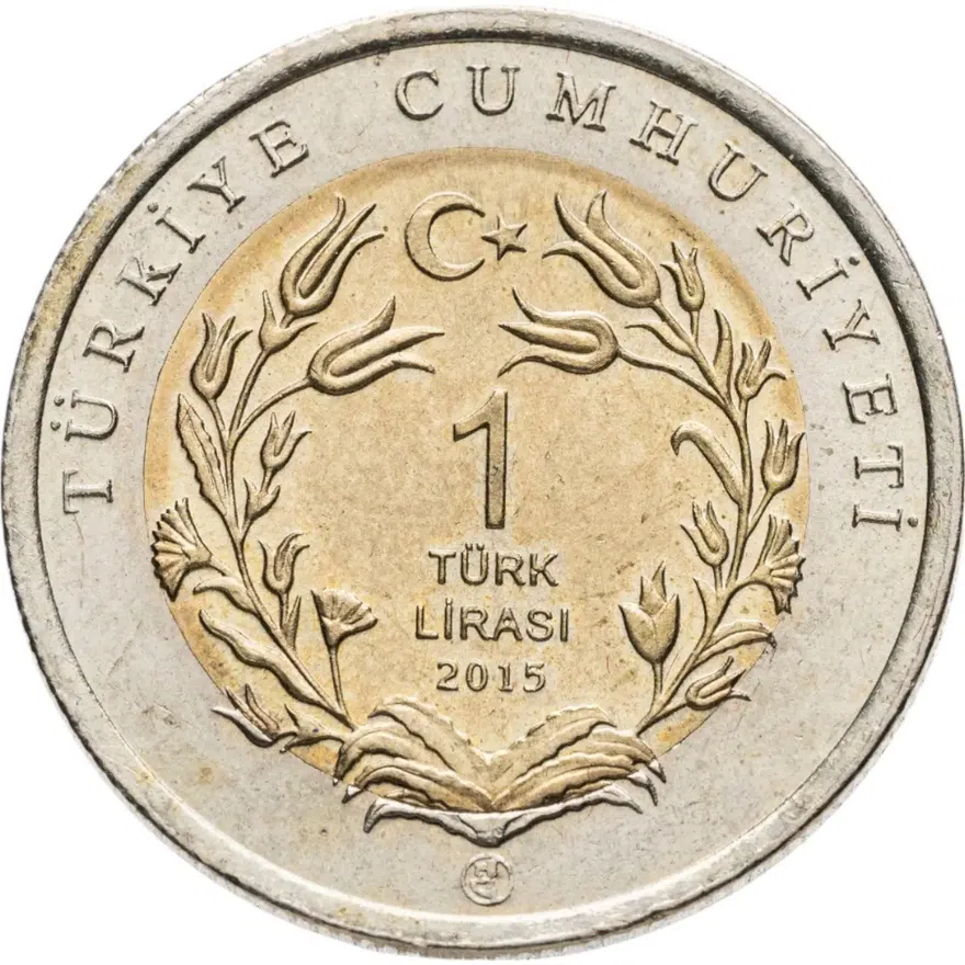 Турция 1 лира (lira) 2015  Фауна Турции - Муфлон, реверс