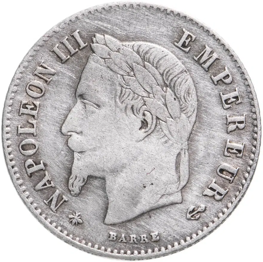 Франция 20 сантимов (centimes) 1866 A  знак монетного двора: "A" - Париж, реверс