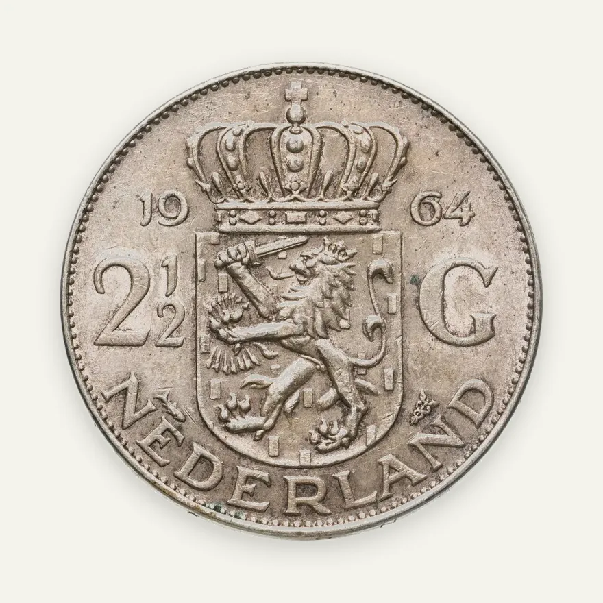 Нидерланды 2 1/2 гульдена (gulden) 1964, реверс