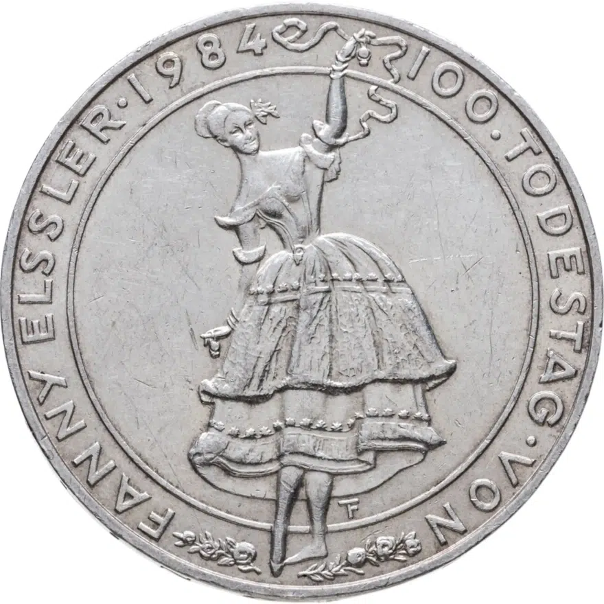 Австрия 500 шиллингов (shillings) 1984  100 лет со дня смерти Фанни Эльслер