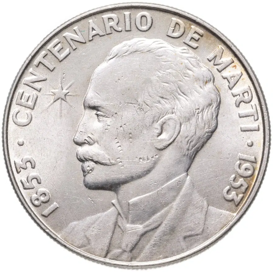 Куба 1 песо (peso) 1953  100 лет со дня рождения Хосе Марти