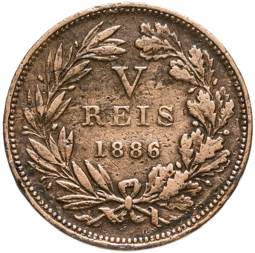 Португалия 5 рейс (reis) 1886