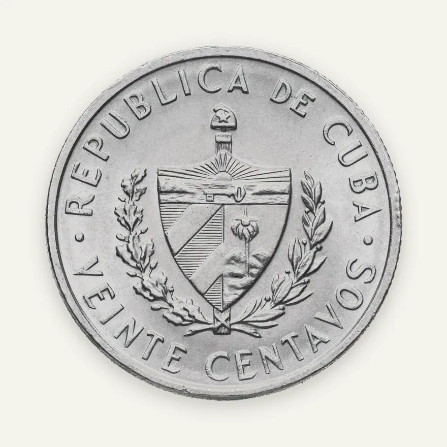 Куба 20 сентаво (centavos) 1962  Хосе Марти, реверс