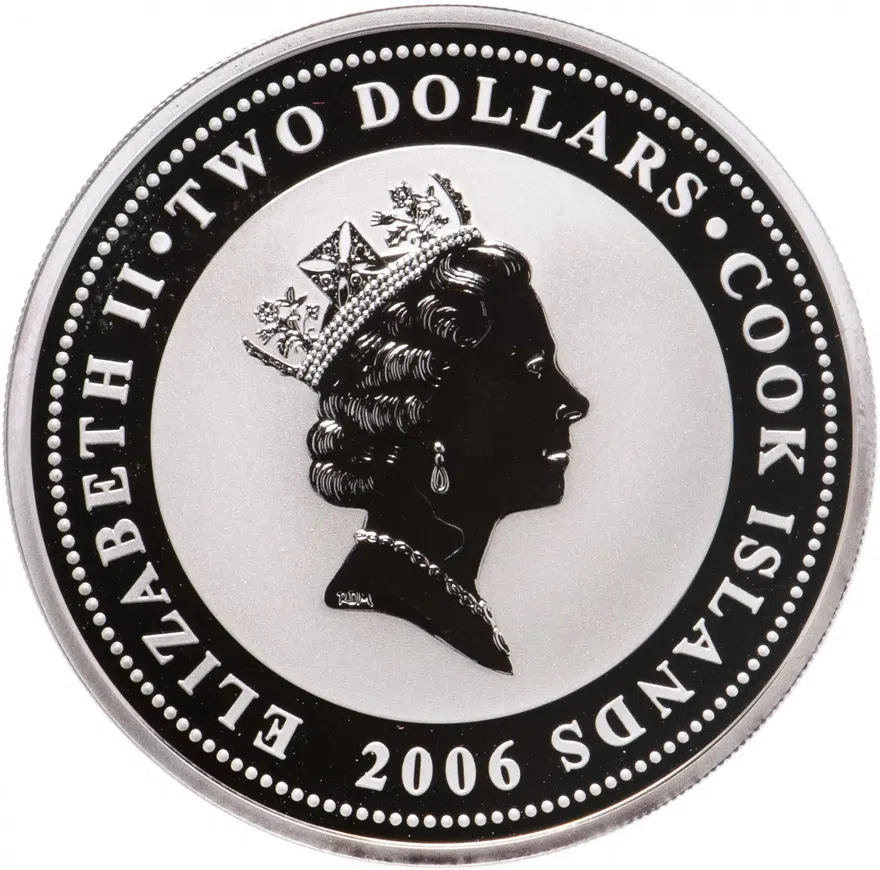 Острова Кука 2 доллара (dollars) 2006 "Воздушные гонки 1930-х - Hughes H-1 Racer", реверс