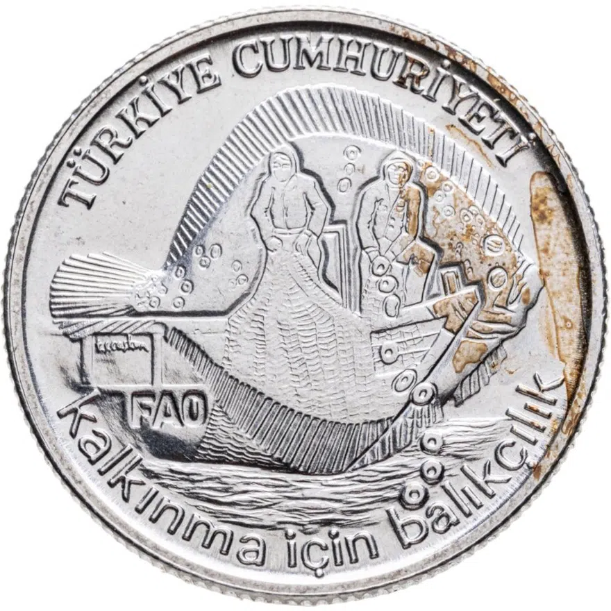 Турция 5 лир (lira) 1980  ФАО - Рыбный промысел