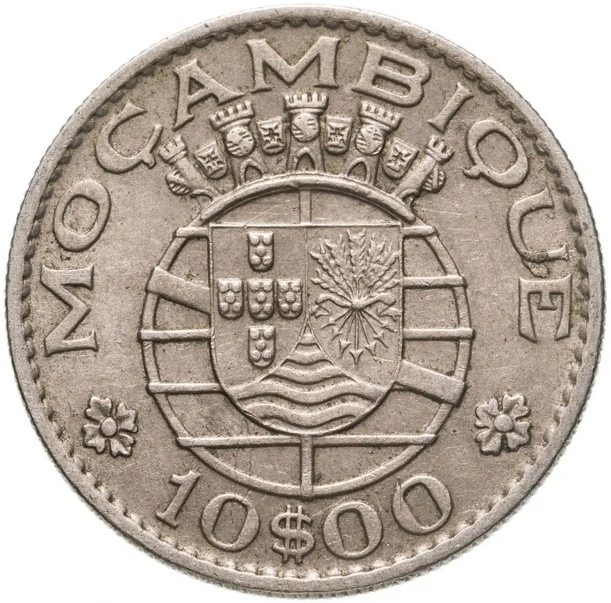 Мозамбик 10 эскудо (escudos) 1974, реверс