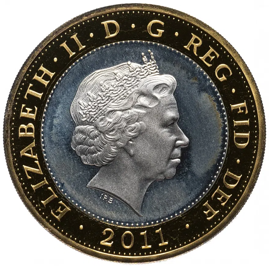 Великобритания 2 фунта (pounds) 2011 Proof "500 лет со дня спуска на воду корабля "Мэри Роуз"" в футляре с сертификатом, реверс