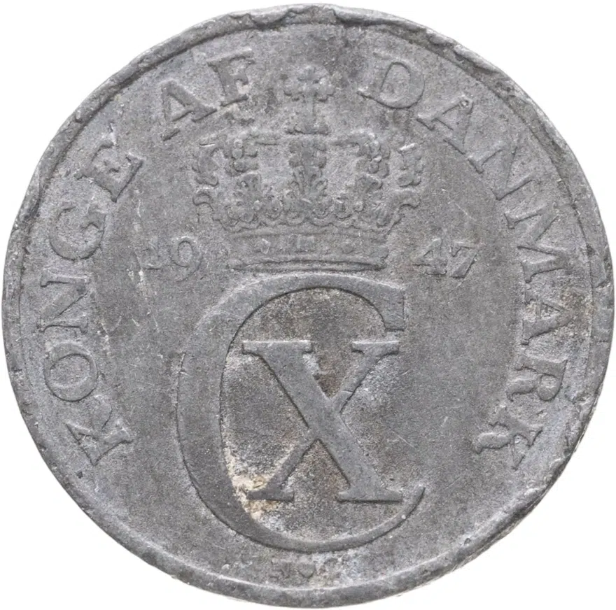 Дания 2 эре (ore) 1947, аверс
