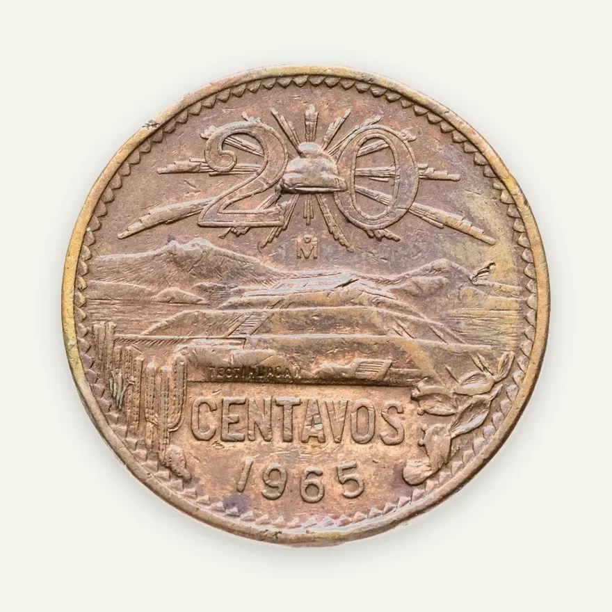 Мексика 20 сентаво (centavos) 1965, аверс