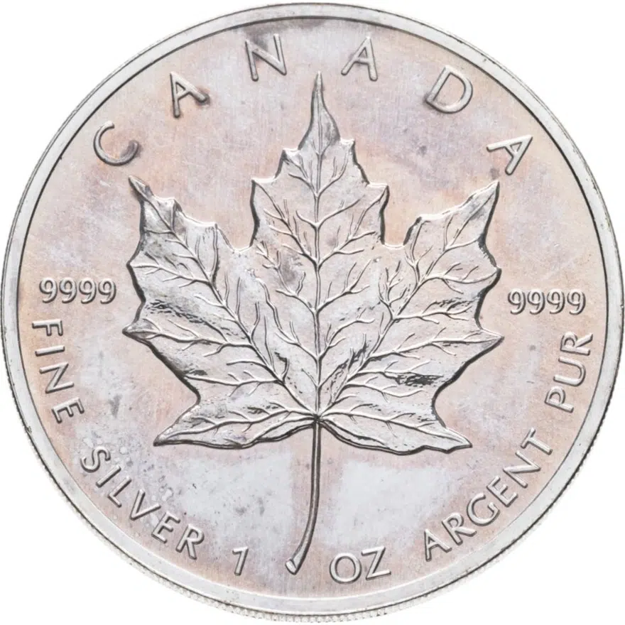Канада 5 долларов (dollars) 1993  Кленовый лист, реверс