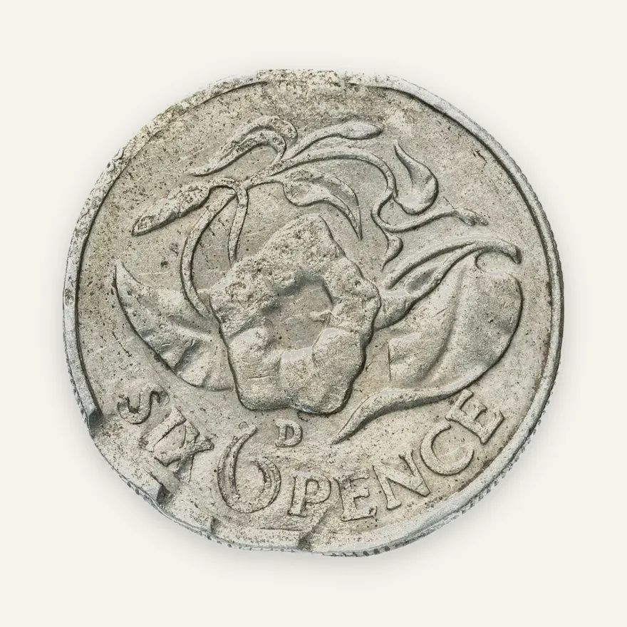 Замбия 6 пенсов 1964, реверс