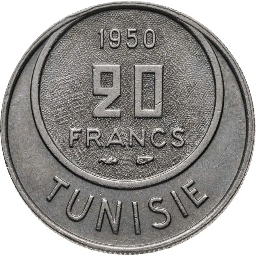 Тунис 20 франков 1950, аверс