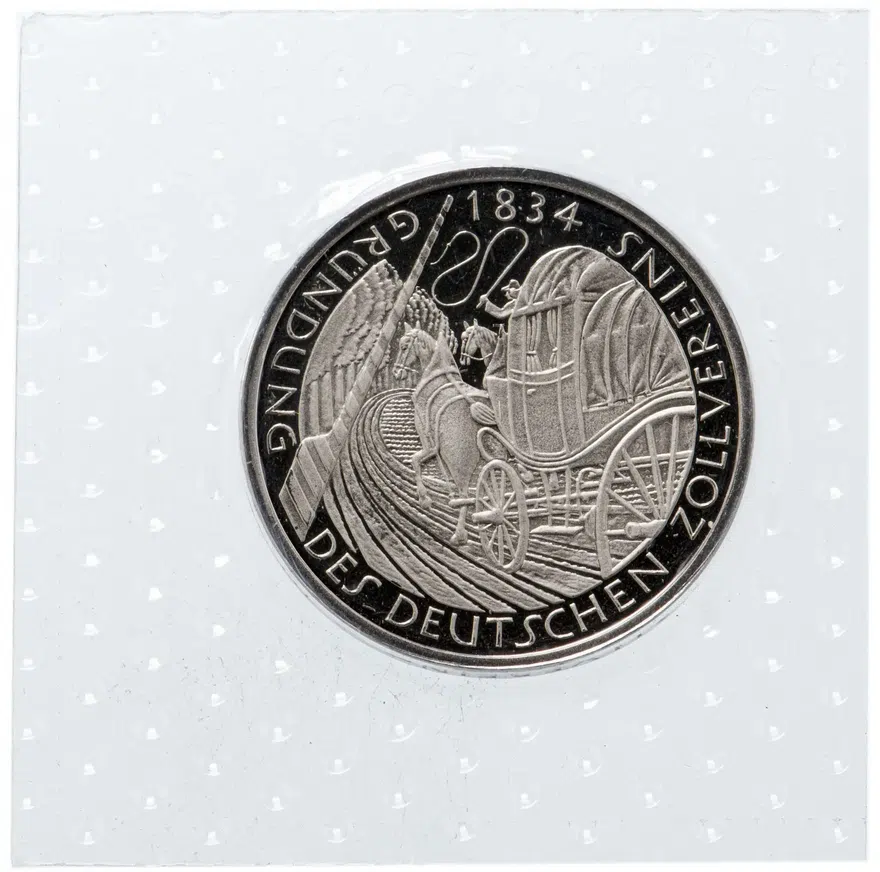 Германия 5 марок (deutsche mark) 1984  150 лет образования немецкого таможенного союза, аверс