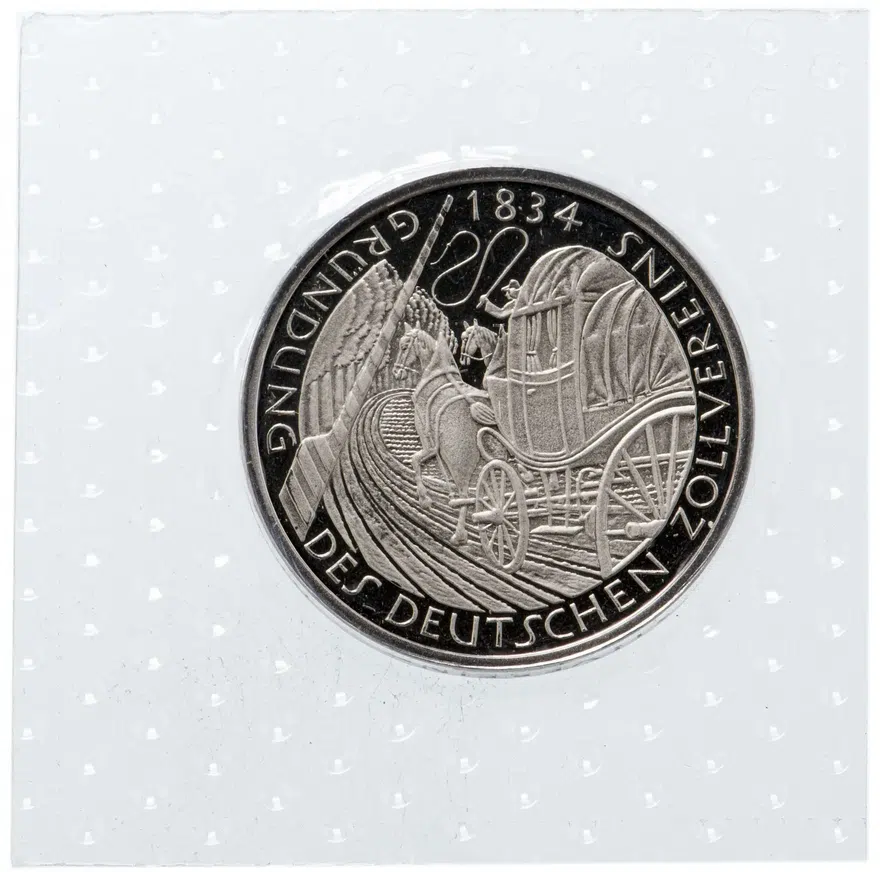 Германия 5 марок (deutsche mark) 1984  150 лет образования немецкого таможенного союза, реверс