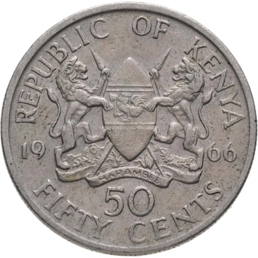 Кения 50 центов (cents) 1966, реверс
