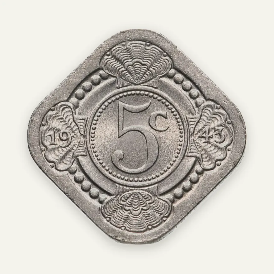 Кюрасао 5 центов (cents) 1943, реверс