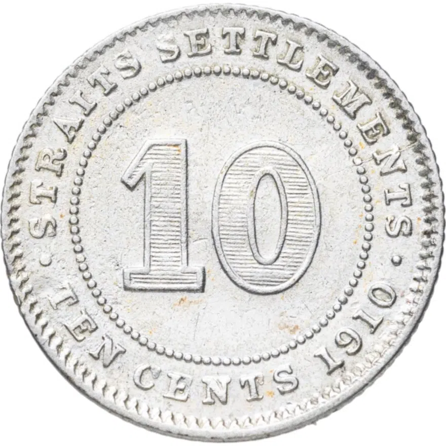 Стрейтс Сетлментс 10 центов (cents) 1910
