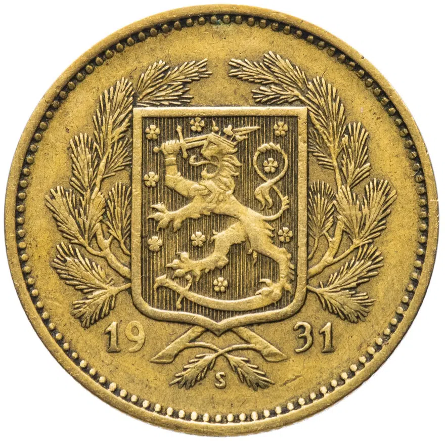 Финляндия 5 марок (markkaa) 1931, реверс