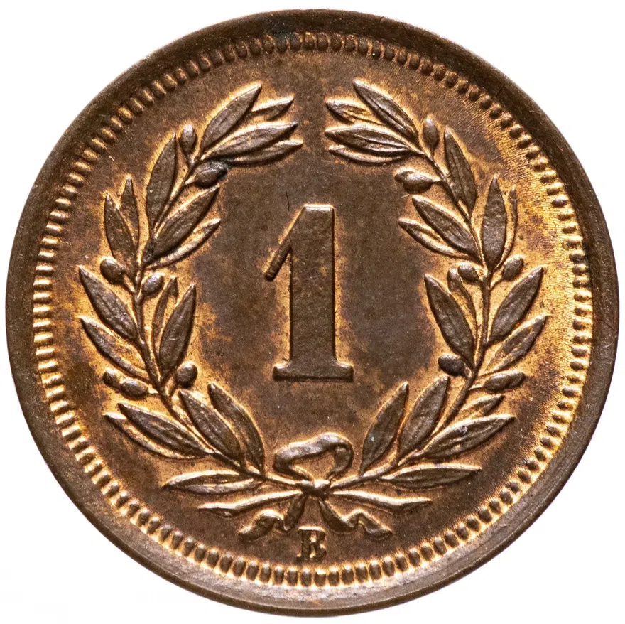 Швейцария 1 раппен (rappen) 1909