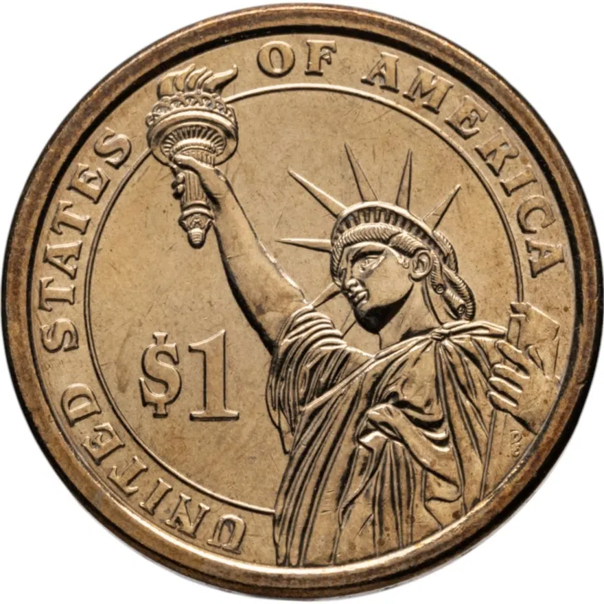 США 1 доллар (dollar) 2012 D Президент США - Гровер Кливленд (1885–1889) знак монетного двора: "D" - Денвер