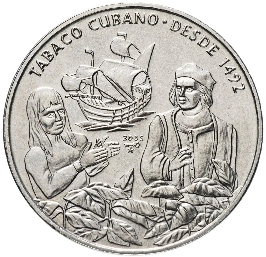Куба 1 песо (peso) 2005 "500 лет кубинскому табаку"