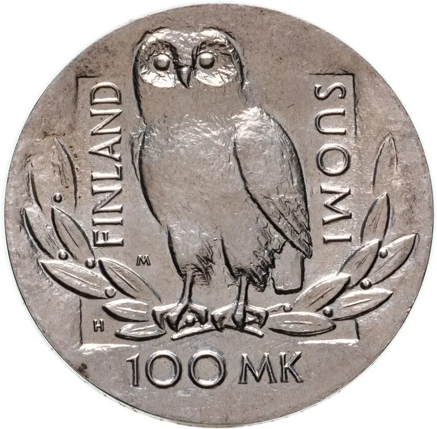 Финляндия 100 марок 1990 "350 лет Хельсинкскому университету", аверс