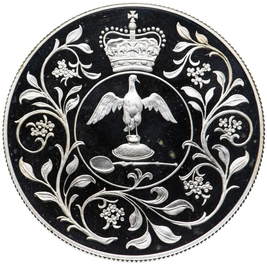 Великобритания 25 пенсов (pence) 1977  Cеребряный юбилей царствования Елизаветы II, реверс
