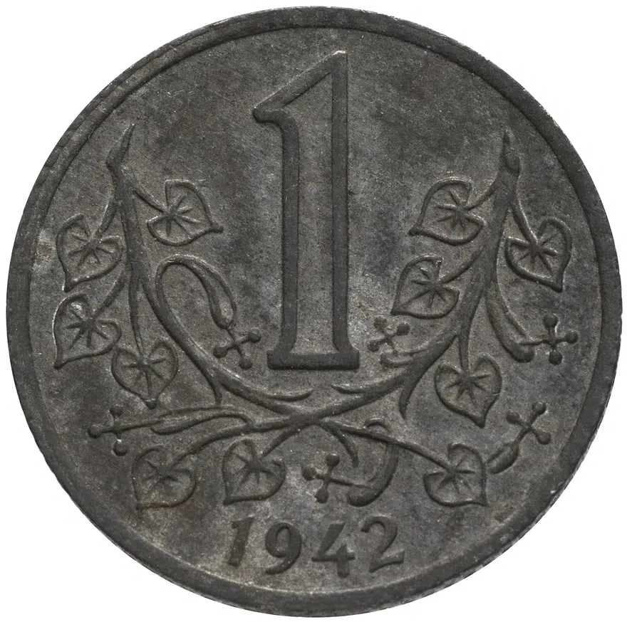 Богемия и Моравия 1 крона 1942, аверс