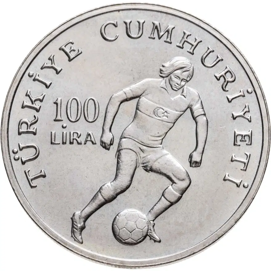 Турция 100 лир (lira) 1982  Чемпионат Мира по футболу 1982
