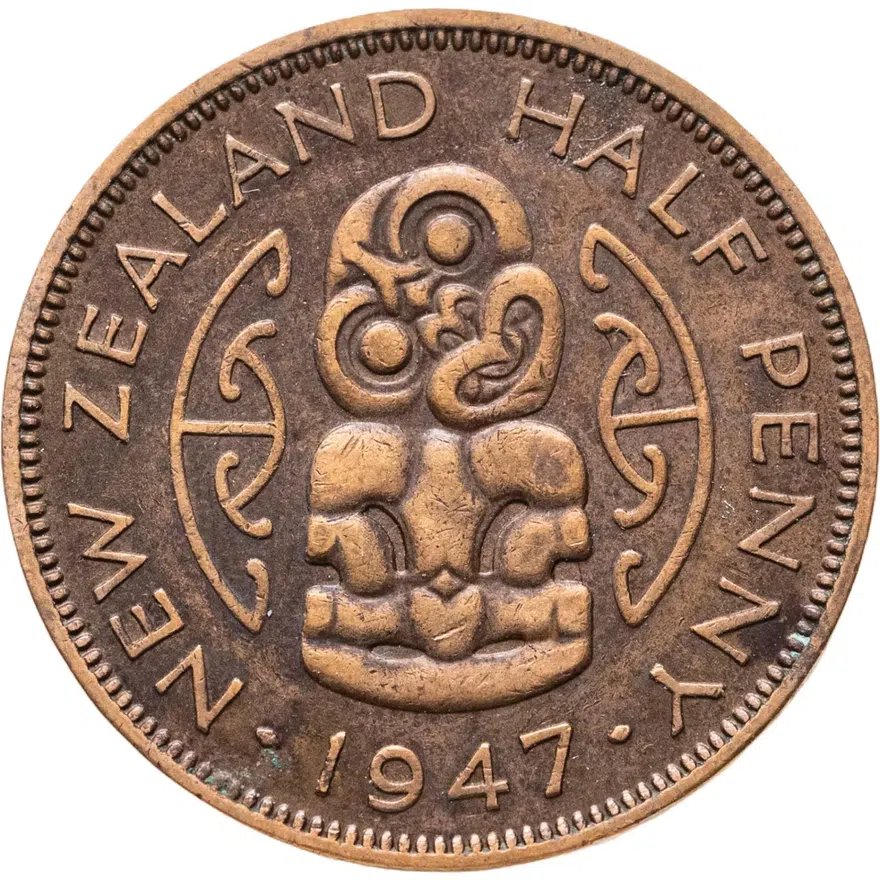 Новая Зеландия 1/2 пенни (penny) 1947, реверс