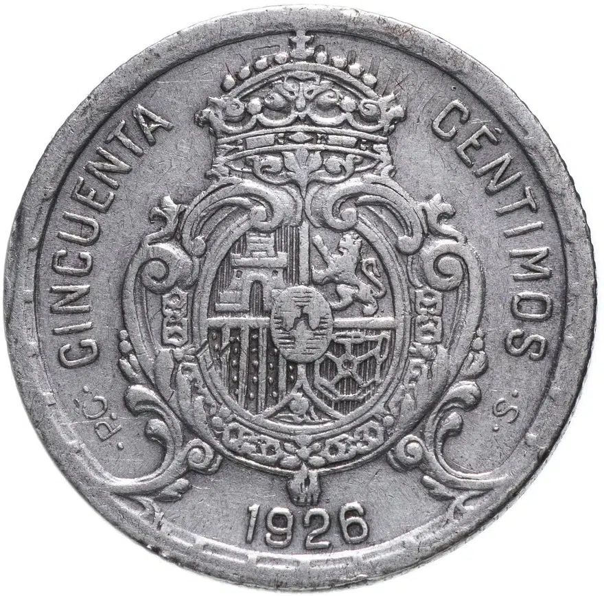 Испания 50 сентимо (centimos) 1926