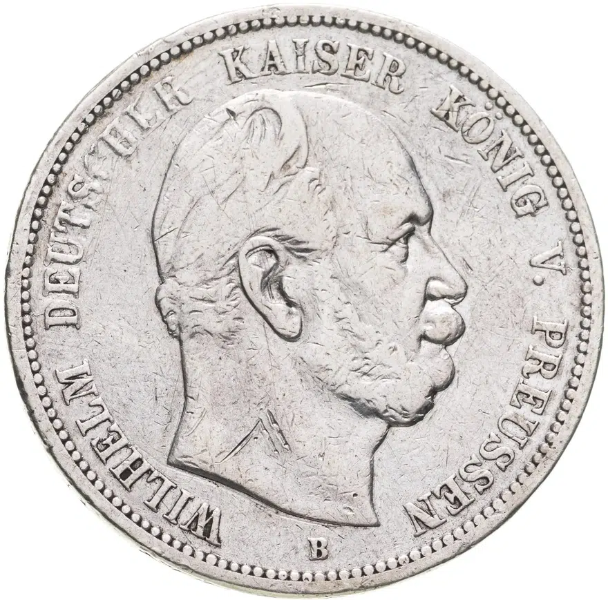 Германия (Империя) 5 марок (mark) 1875 B