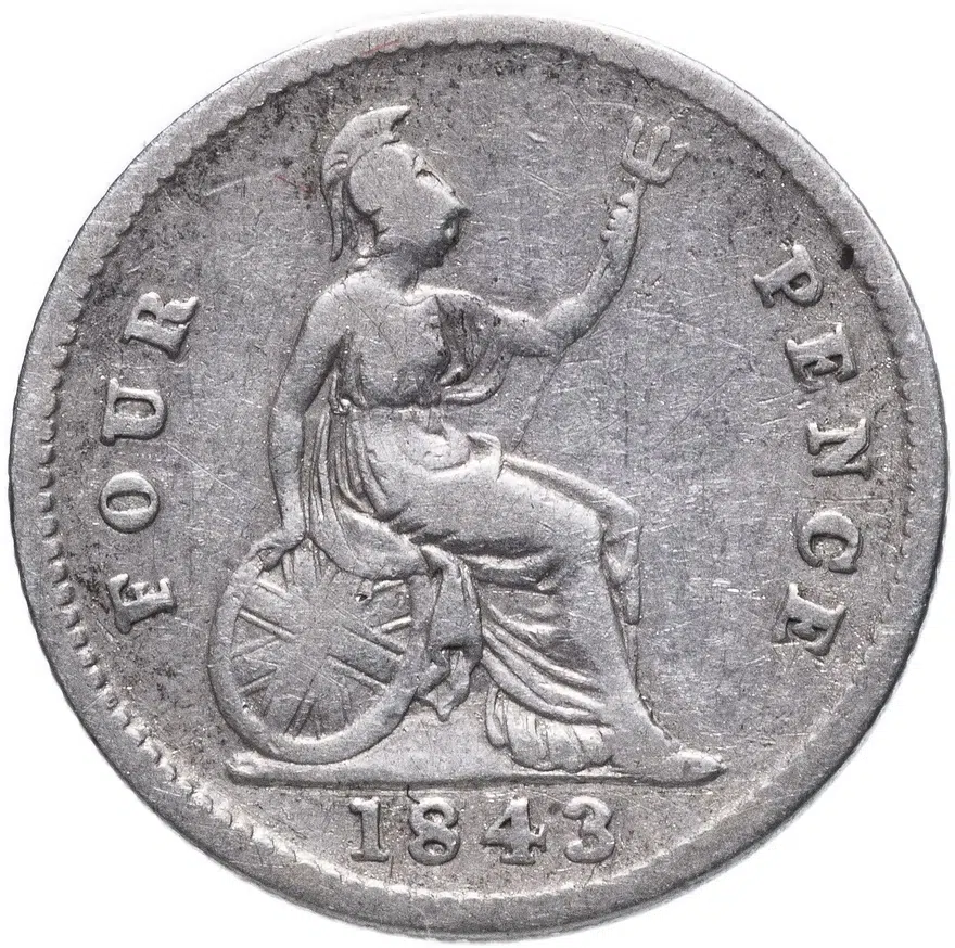 Великобритания 4 пенса (pence) 1843, реверс