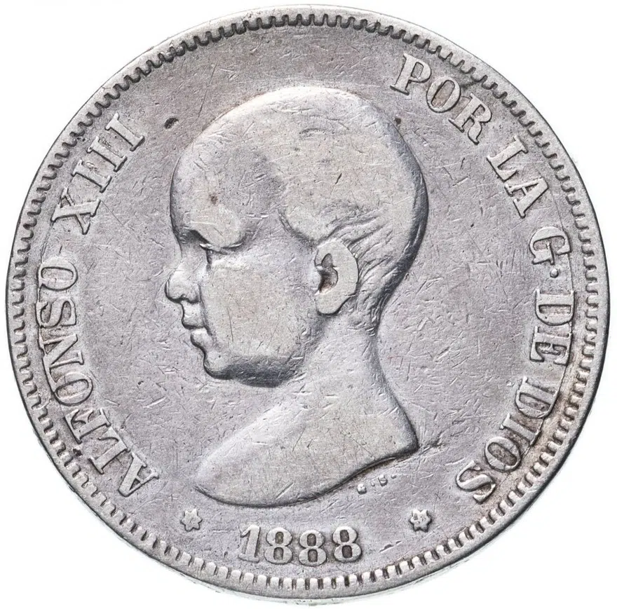Испания 5 песет (pesetas) 1888