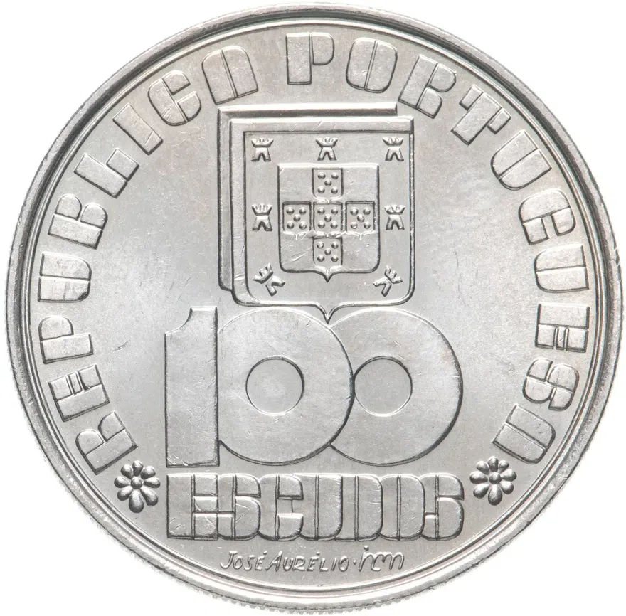 Португалия 100 эскудо (escudos) 1985  50 лет со дня смерти Фернандо Пессоа, реверс
