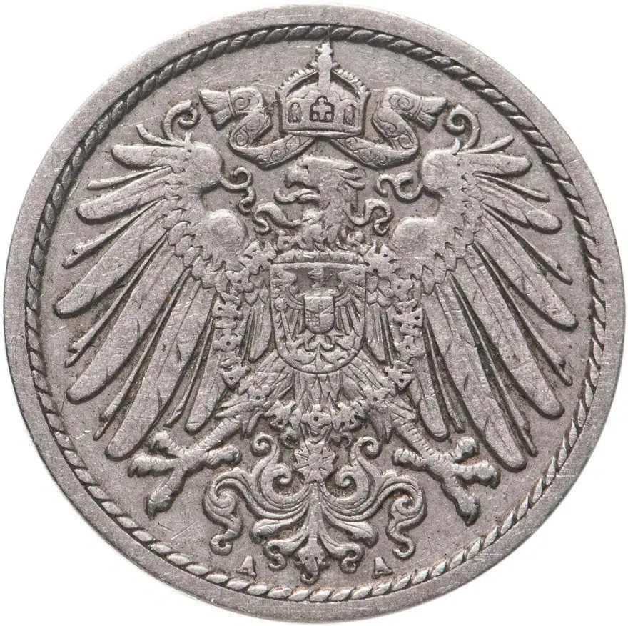 Германия 5 пфеннигов (pfennig) 1906 A  знак монетного двора: "A" - Берлин