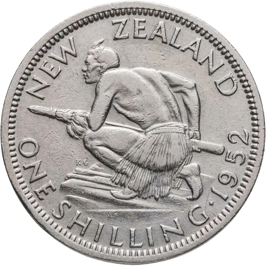 Новая Зеландия 1 шиллинг (shilling) 1952, реверс